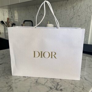Large White Dior Shopping Bag